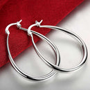 925 Sterling Silber 41 mm glatte Kreis-Creolen für Damen, Mode, Party, Hochzeit, Accessoires, Schmuck, Weihnachtsgeschenke
