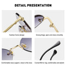 Randlose Rechteck Sonnenbrille Klein Herren Brille Damen Metall Gold Polygon Blau Shades 2022 UV400 Rahmenlos