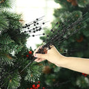12pc Christmas Tree Decoration Artificial Glitter Berry Stem Ornaments Glitter Branch Home Holiday Wedding Party Supplies