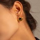 Uworld 18k Gold Color Stainless Steel Classical Egyptian Semicircular Fan-shaped Earrings For Women Bijoux Femme Gala Gift