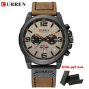 CURREN Top Luxusmarke Herren Militär Wasserdicht Leder Sport Quarzuhren Chronograph Datum Mode Casual Herrenuhr 8314