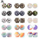 LOFCA 10pcs Leopard Hexagon  Silicone Loose Beads Teething Beads DIY Chewable Teething Beads BPA Free Baby Teethers