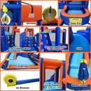 Hapcap Combo Inflatable Bounce House Kids Jumping Castle with Big Curved Slide,2 Climbing Walls,with Air Blower