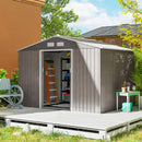The Outsunny Vault | 9 x 6 ft Galvanised Steel Garden Storage Shed