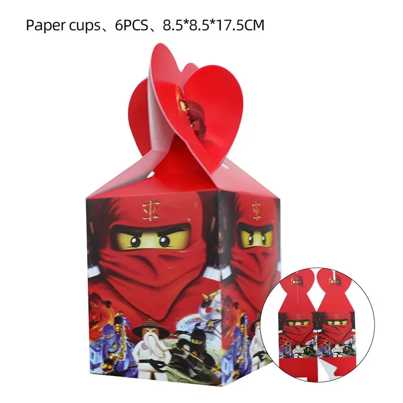 Ninja Them Birthday Party Decorations Kids Disposable Tableware Popcorn Paper Plates Balloons Cup For Boys Baby Shower Supplies
