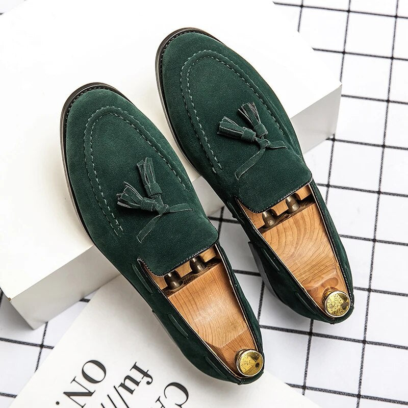 Designer New Mens Leather Casual Shoes Formal Brogue Shoes for Men Tassel Loafers Large Size Comfortable Black Brown Moccasins
