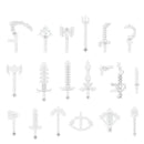 Candy Color My Weapons Building Blocks Soldier Figures Bow Arrow Pickaxe Hoe Sword Military Accessories Bricks Toys Gift Kid C12