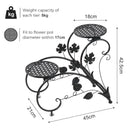 2 PCS Metal Plant Stand Heart-shape Flower Pot Display Holder Garden Support
