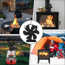 6leaf fireplace fan,winter warm home efficient heat distribution Winter fireplace fan Hot blast stove fan ecological quiet black