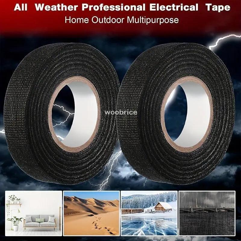 1-4PCS Electric Insulation Sound Absorbing Tape Cloth Tape Cable Car Harness Wiring Multiple Width Options Heat Resistant Tape