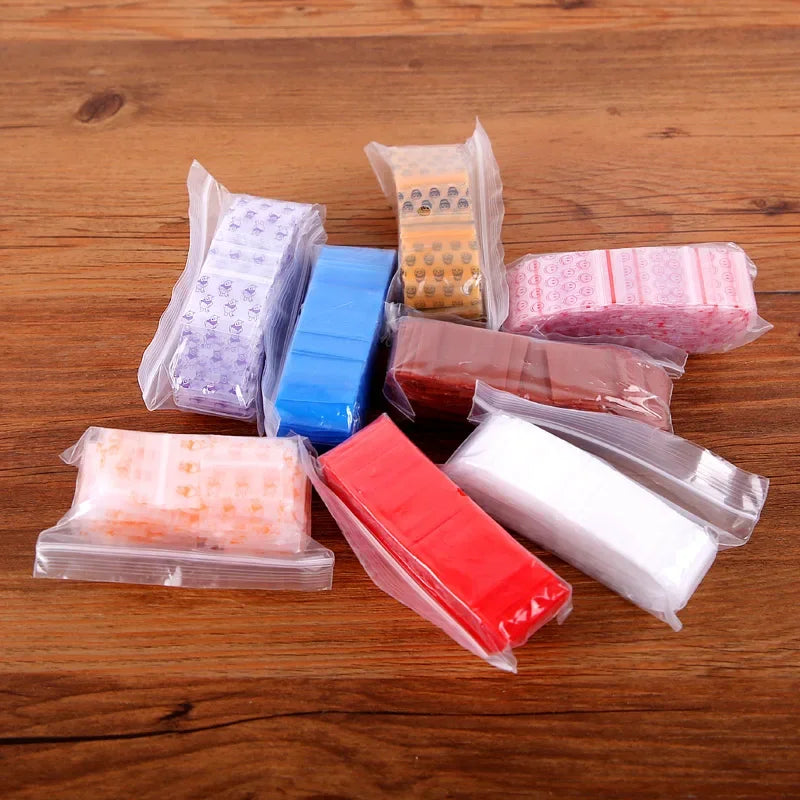 500PCS Mini Clear PE Zip Lock Bags Small Items Storage Bag Plastic Packaging Earring Ring Pills Pendant Plastic Bags Trial Pouch