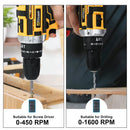 Gisam 25+3 Torque Electric Impact Screwdriver Multifunctional Cordless Drill Power Tool Setting 2 Gear Speed with 2 Batteries