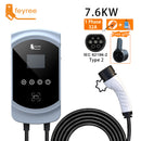 feyree EV Charger 32A 7.6KW Elektrofahrzeug Ladegerät EVSE Wallbox 11KW 22KW 3-phasig Typ2 Kabel IEC62196-2 Steckdose APP-Steuerung