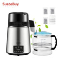 SucceBuy 4L Water Distiller Purifier Filter Dispenser Drinking Bottle Softener Temp Display Overheat Protection Home Appliance