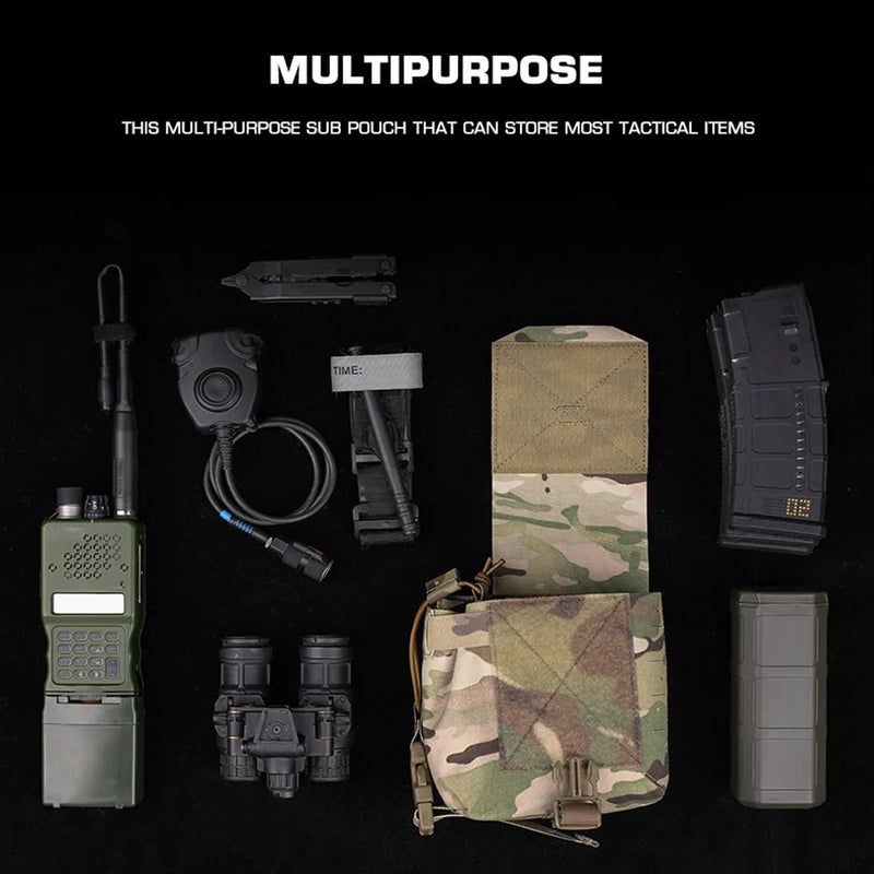 Tactical Vest Plate Carrier Sub Bag MOLLE Belt Mag Pouch for Hunting Night Vision Radio Walkie-talkie Headset First Aid Tool