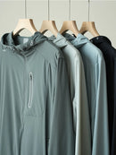 Men Summer Jacket UPF50+ UV Blocking Skin Coats Nylon/Spandex Breathable Quick Dry Light&Thin Sun Protection Hooded Windbreakers