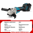 ONEVAN 5 Inch 125mm Brushless Electric Angle Grinder 6 Speed Cordless Polisher Multifunction Power Tools For Makita Battery Pin