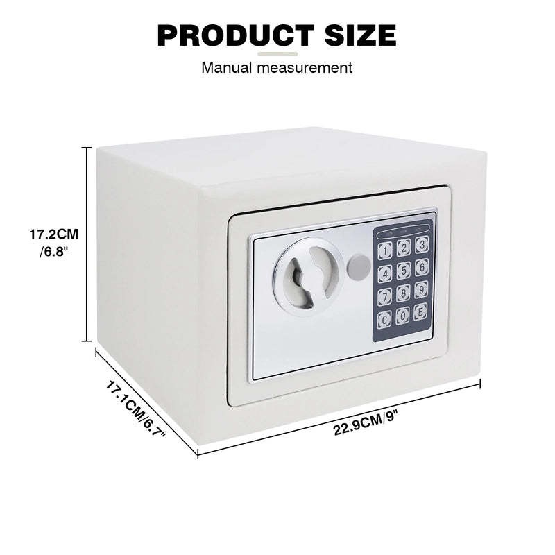 4.6L/8.5L/16L Safes for Home+ 2 Manual Override Keys,Security Safe Cash Box with Double Digital Keypad&Safety Key Lock Cabinet