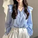 Long Sleeve Casual Shirt Women Shirts Spring Autumn Fashion Female Solid Blouse Tops Office Lady Sweet Shirts Girl