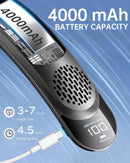 Portable Neck Fan 4 Turbo Neck Fan 4000mAh Battery Operated USB Rechargeable Personal Fan, 3 Speeds, 360° Cooling Air Fan