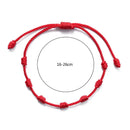 2 Pieces Hand-Woven Red Rope Handmade Braid 7 Knots Red String Anklets Bracelets Gift for Mother's Day Father's Day F19D