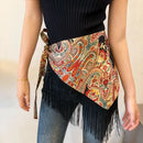 Women Retro Waistband Tassel Wide Waist Belt Fashion Triangle Tassel Corset Belt Shirt Dress Coat Decor Accessories