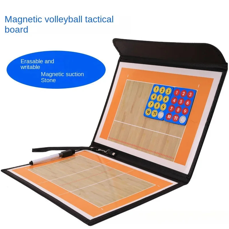 Volleyball Tactical Board Portable Foldable Volleyball Training Competition Coaching Clipboard Magnetic Writable Strategy Board