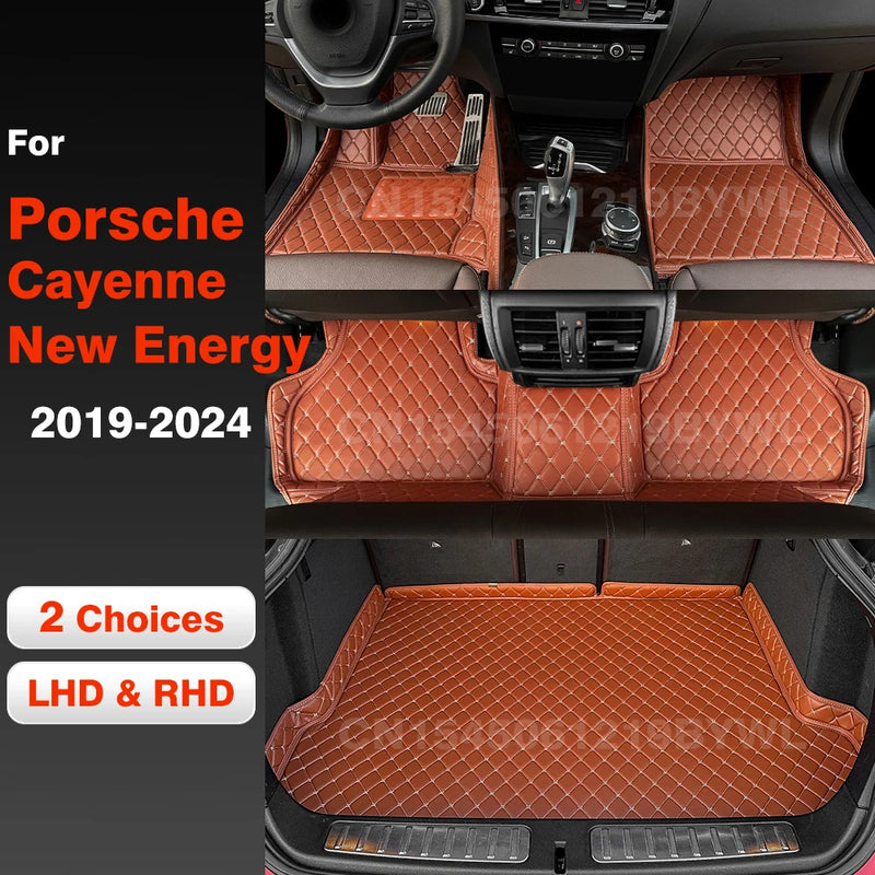 Car floor mats For Porsche Cayenne New Energy 2019 2020 2021 2022 2023 2024 Car Trunk Mat Rear Cargo Cover Carpet Pad