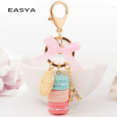 EASYA France Paris Cute Macaroon Effiel Tower Macarons Keychain Colorful Keyring Bag Pendant Car Charm Key Holder