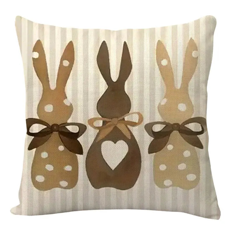 2024 Easter Rabbit Table Runner Linen Bunny Dining Table Cloth Placemat Spring Holiday Happy Easter Decoration For Home Kitchen