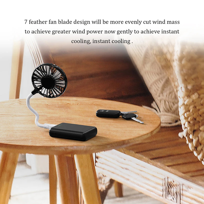 Handheld Fan Usb Rechargeable Silent Cooling Power Bank Mini Play Plug Fans Office Student Laptop Appliances Summer Cooler