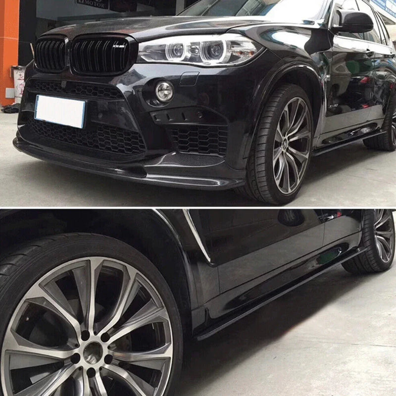 2pcs Gloss Black/Carbon fiber MP Style Side Skirt Extension For BMW F15 X5 F85 X5M F16 X6 F86 X6 M