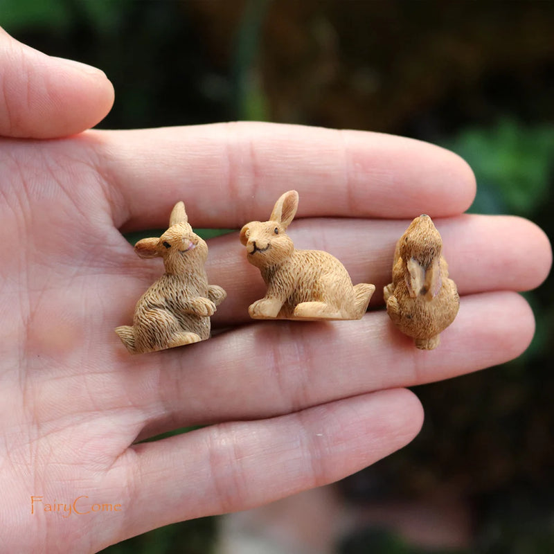 Fairy Garden Miniature Animals Items Forest Farm Garden Resin Figurines Rabbit Chicken Hutch Mini Garden Decoration Accessories