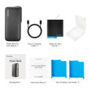 TELESIN Powerbank 10000mAh mit 20W PD Schnellladefunktion Tragbares Akku-Ladegerät für Gopro Hero 5 6 7 8 9 10 11 12 für Smartphone