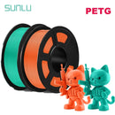 SUNLU 2KG 3D PLA/PETG/PLA PLUS/Clear Filament 1.75mm 2Roll 1KG 3D Printer Neatly Wound 3D Filament for 3D Printer& 3D Pen