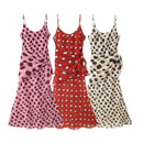 KLKXMYT Elegant Women Printed Slip Long Dress Sleeveless Backless Sexy Midi Dress Detachable Scarf Female Evening Party Dresses