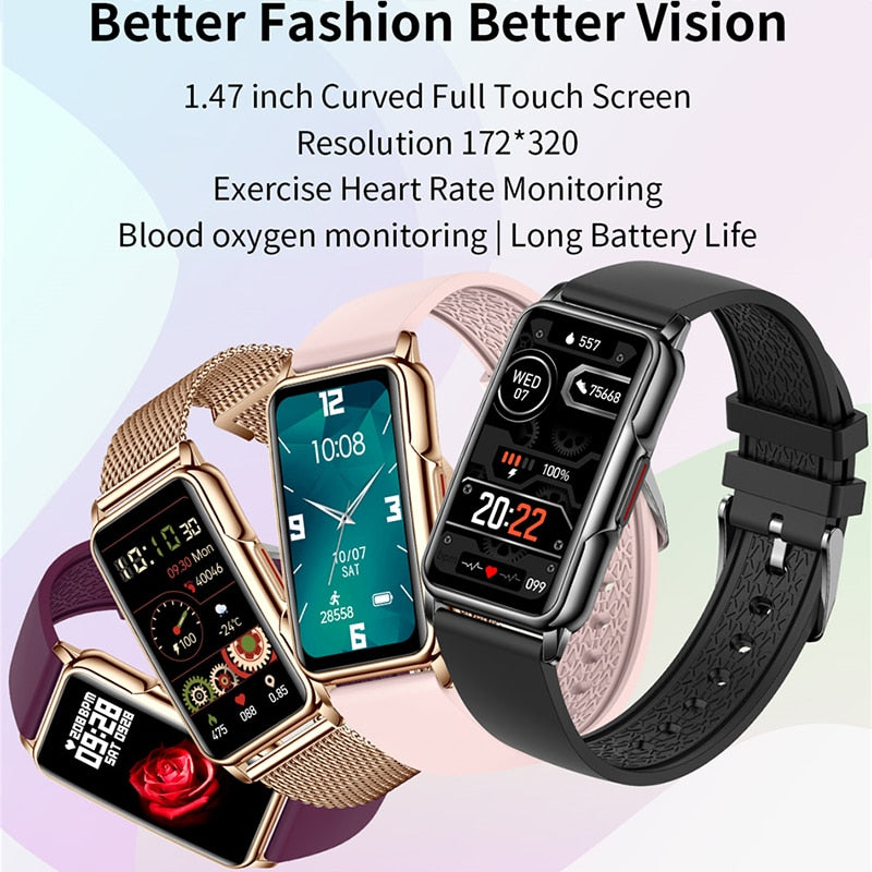 2022 New Sports Smart Watch uomo donna 1.47 pollici Full Touch Fitness Tracker IP67 Smartwatch impermeabile per telefono Huawei Xiaomi