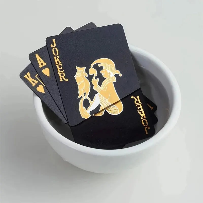 Black Gold Playing Card Game Card Waterproof Creative Magic Tools Chessboard Game Props For Home Holiday Classic Party Game Col