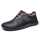 Men Leather Shoes Flat Lace Up Casual Shoes Business Social Loafers Moccasin Summer Walking Breathable Casuals for Men Plus Size