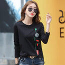 shintimes Print T-Shirt Baumwoll-T-Shirt Damen Koreanische Kleidung 2022 Herbst T-Shirts Damen Langarm Frauen Oberteile T-Shirt Femme