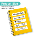 1PK-10PK Label 18mm Black on White Ribbon Replacement for Brother TZ 241 TZE 241 Label Tape for Brother P-touch Labeling Machine