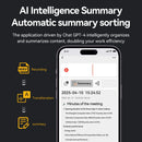 ChatGPT AI Voice Recorder APP Control AI Record Translation Device LED Indicator Intelligent Voice Recorder for Business Travel