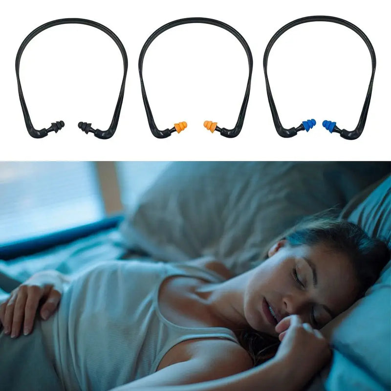 Soft Silicone Head-mounted Earplugs Protector Blue Black Orange Anti-Noise Earmuff Learning Sleeping Noise Reduction Ear Plugs