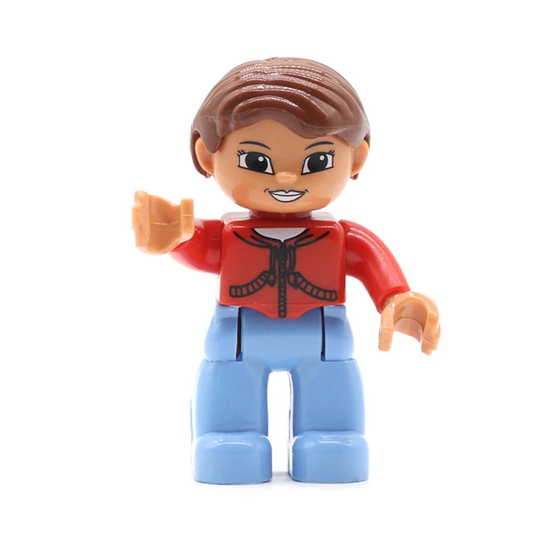 Big Size Action Figures City Princess Policemen Family Building Block Doll Character Accessory Assembly Toys for Children Gift