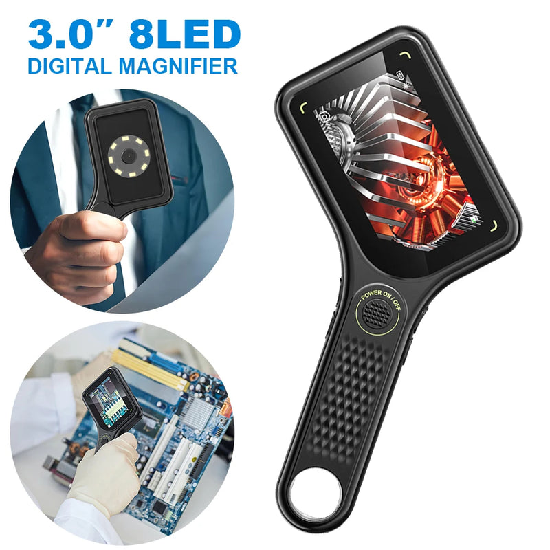 500X Magnification Digital Microscope 3Inch IPS Screen HD Electronic Coin Magnifier Microscope Camera for School Outdoor Teach