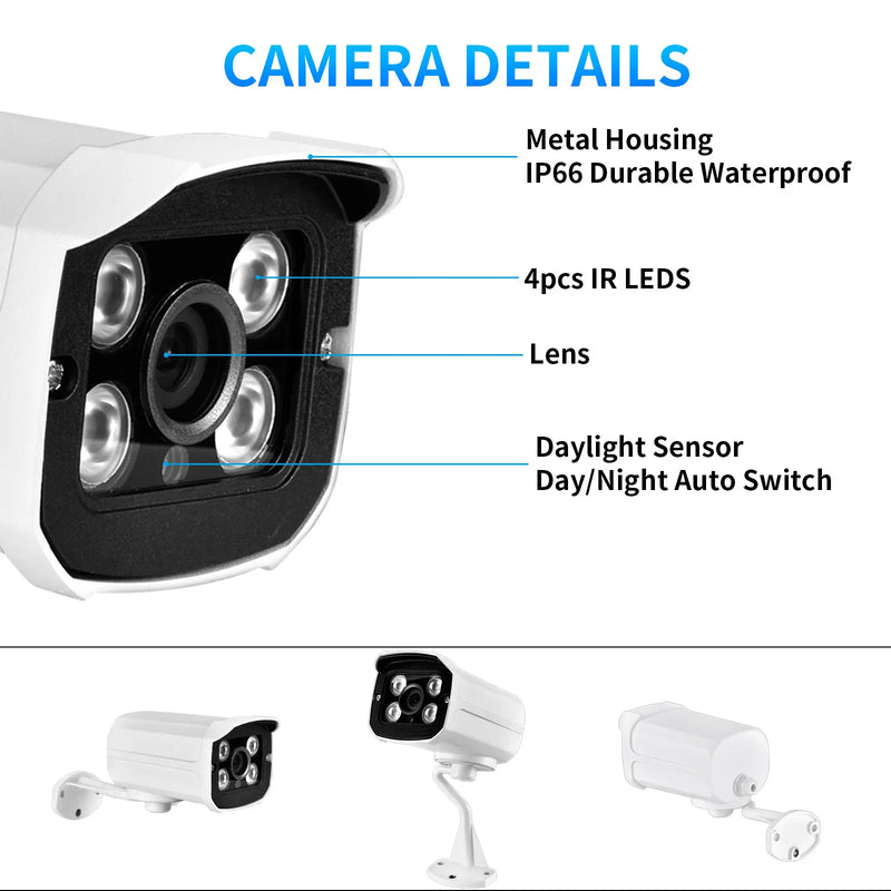 Gadinan AHD CCTV Camera 5MP 1080P 720P Outdoor HD Metal 4 Array IR LED Night Vision Waterproof Bullet Security AHD Camera