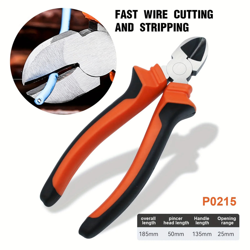 3 Piece Pliers Set - Professional Grade Pliers includes 8”Long Nose Plier,8”Diagonal Cutting Plier,8”Combination Plier Steel
