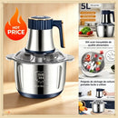 Multifunctional Kitchen Electric Chopper 5L EU Large Capacity Stainless Steel Meat Grinder Food Processing Machine