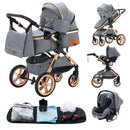 Newest Baby Stroller 3 in1 Multifunctional Stroller Easy Folding Travel Portable Baby Carriage Safety Seat EU Standard