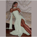 The Helios | Butter Yellow Pleated Gown with Backless Silhouette